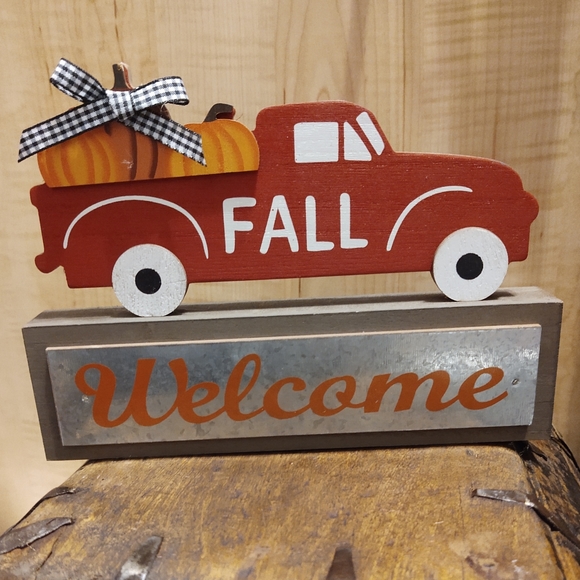 Fall Welcome Sign Truck Farm House Rustic Decor - Picture 2 of 6